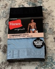 Hanes Originals Ultimate Men's SuperSoft Briefs 3pk - Blue/Black Size Small