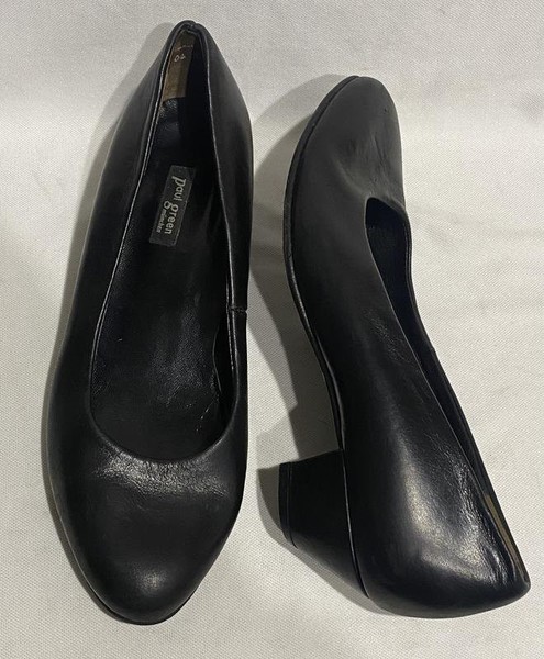 Women Paul Green Heels Black Leather 36.5 #C4DP