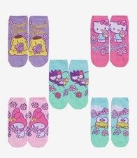 Hello Kitty And Friends Flower No Show Socks 5 Pair