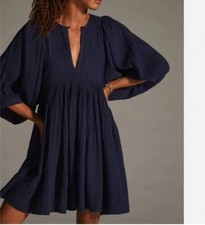 Nwt Sundry 2 M Navy Sundry Boho Tunic Dress Cotton Anthropologie gauze