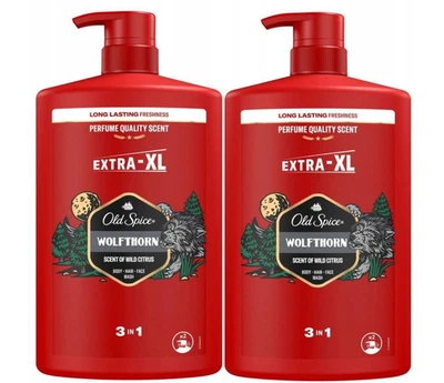 2x Old Spice Wolfthorn 3in1 Duschgel & Shampoo für Männer 1L langanhaltender