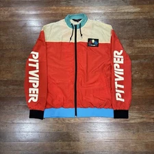 PitViper Jacket Adult L Red White Blue Nylon Windbreaker Rare  Retro 80's Men's