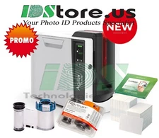 Evolis Agilia Dual Side Expert 600DPI Retransfer Photo ID Card Printer Bundle