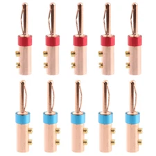 10PCS Dual Screw Audio Copper Speaker Cable Wire Connector 4mm Banana Plug Jack
