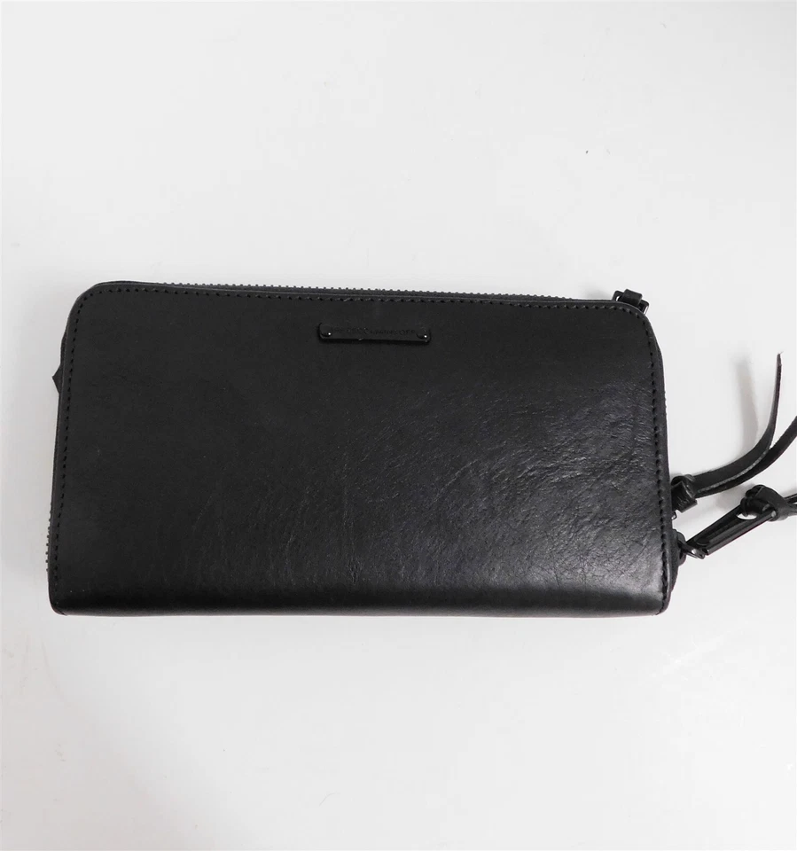Nueva Cartera sin asas grande de cuero negra con tres cremalleras alrededor de Rebecca Minkoff Foto 2 de 4