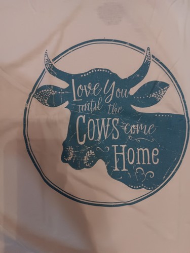 Cow T-shirt, "Love You Till The Cows Come Home" Women' Size 2X Large New w/Tags - Picture 2 of 3