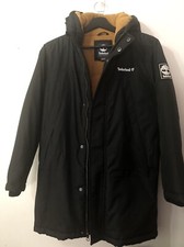 Timberland Parka Jacket Youth Boy  s Large Black Hooded Full Zip Fleece Lined