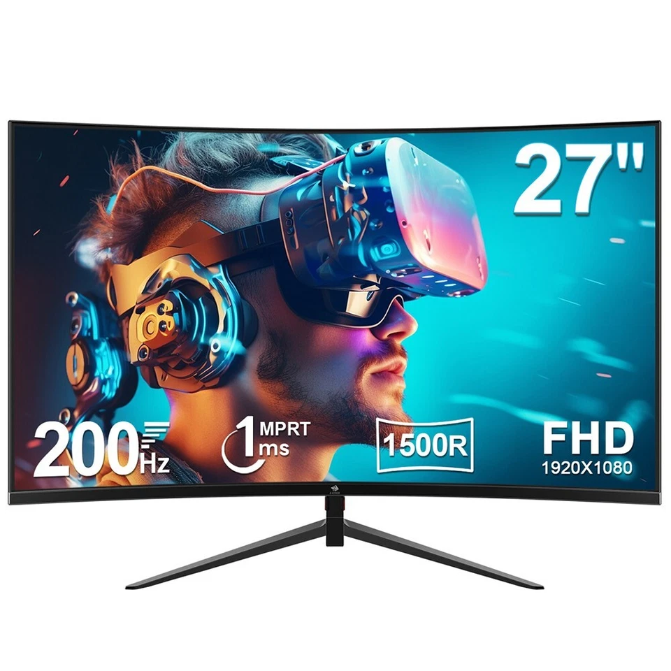 Monitor curvo para juegos Z-EDGE UG27 1080P FHD 200Hz 1ms, FreeSync, HDMI 2.1, DP1.4 Foto 2 de 4