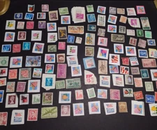 Vintage International Stamp Lot (C1) -Mixed On/Off Paper (Zimbabwe, US, Spain +)