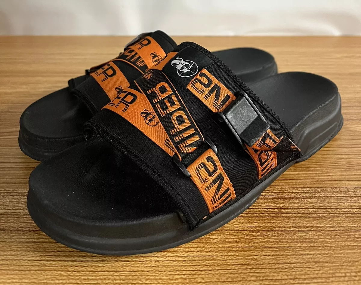Sniper Gang Slide Strap Flip Flops Orange Black Men s Size 9