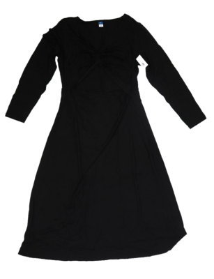Old Navy Long Sleeve Fit & Flare Twist Front Cutout Midi Black Dress Womens  XL