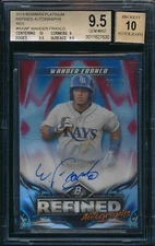 BGS 9.5/10 WANDER FRANCO AUTO 2019 Bowman Platinum Refined RED FOIL /10 GEM MINT