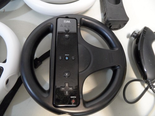(4) Auténtico controlador de fijación de rueda Nintendo Wii blanco RVL-024 FABRICANTE DE EQUIPOS ORIGINALES - Imagen 3 de 6