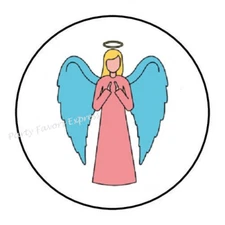 30 ANGEL ENVELOPE SEALS LABELS STICKERS PARTY FAVORS 1.5" ROUND