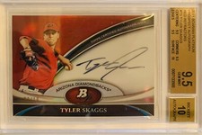 2011 Bowman Platinum Tyler Skaggs Red #3/10 Auto Ref. Rookie BGS 9.5/10 Charity