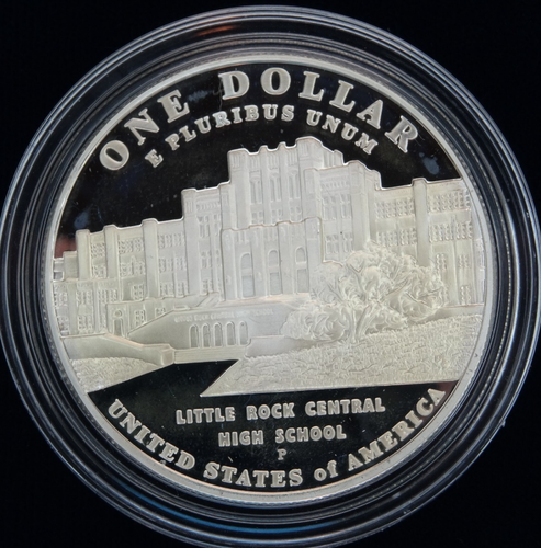 2007-P Little Rock Desegregation Proof Silver Dollar Commemorative $1 US Mint - Picture 3 of 5