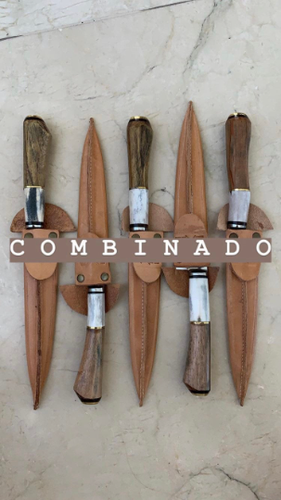 Coltello in legno per barbecue argentino, foglia in acciaio al carbonio 26 cm - Foto 10 di 10