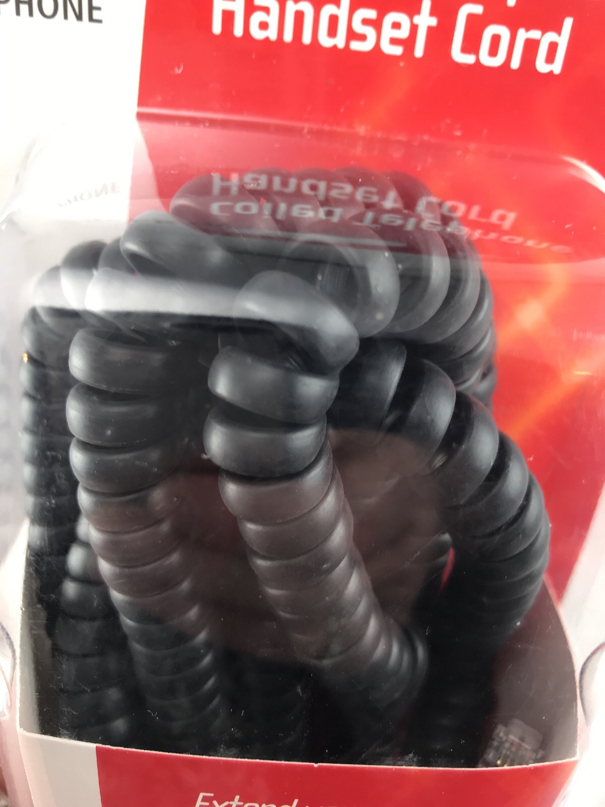 Belkin F8V101 25 Black Curly Coiled Phone Cable Handset Cord RJ11 Male