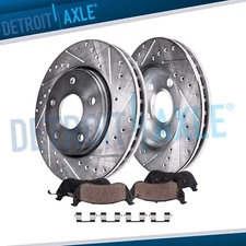 11.10" Front Drilled Slotted Rotors Brake Pads for 2003 -2010 Honda Accord 2.4L