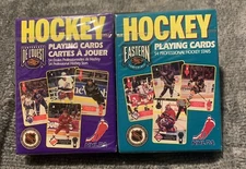 1995-1996 Hoyle EASTERN and WESTERN Conf Hockey Playing cards-in French-2 boxes