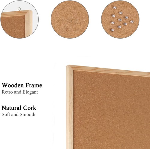 Wooden Frame Cork Board Pins School Office Message Memo Notice Board Bulletin - Picture 4 of 20