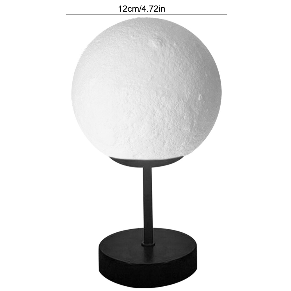 Moon Night Light 3D USB Rechargeable 3 Mode Bedside Table Lamp (White