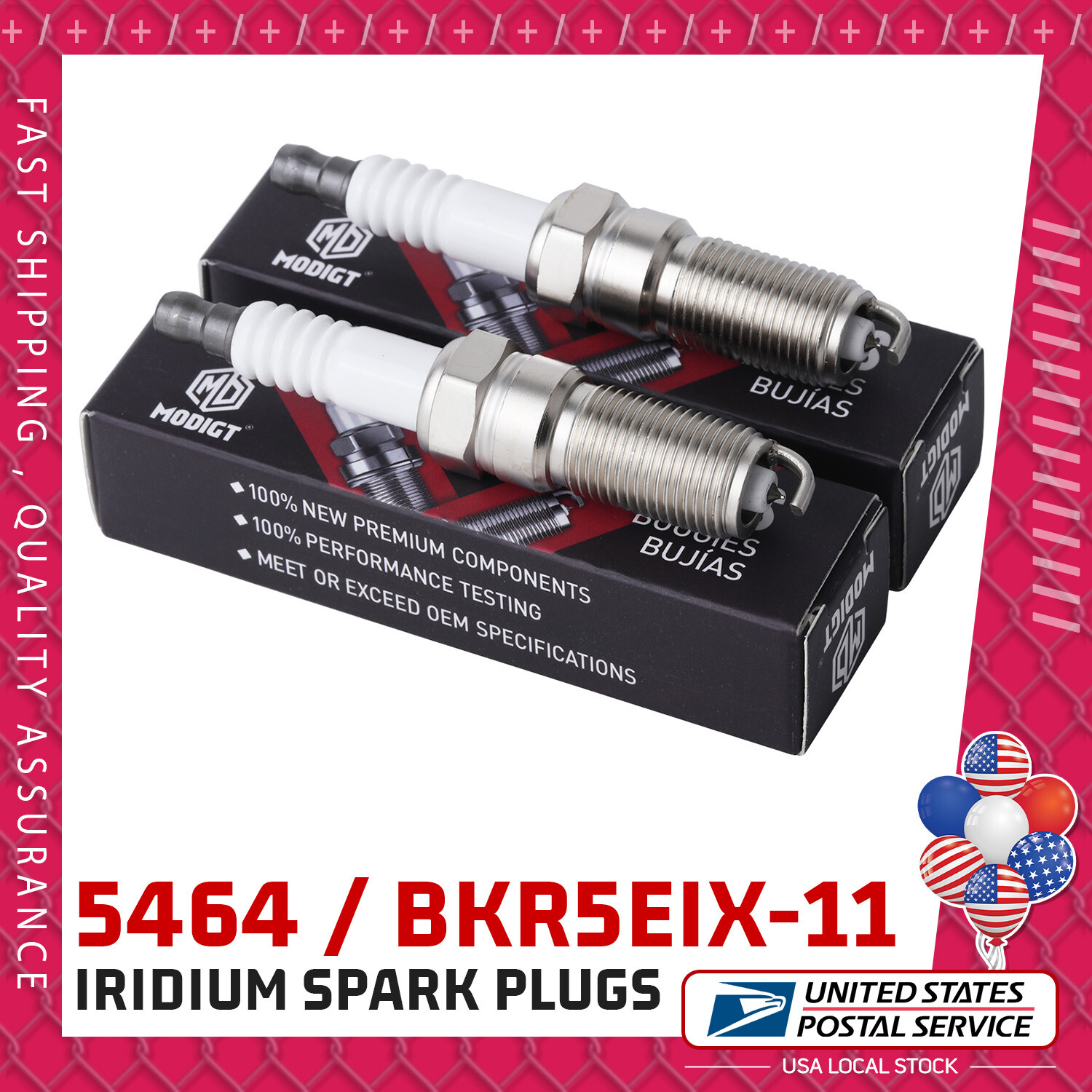 4X Iridium Spark Plugs BKR5EIX-11 5464 For GEO HYUNDAI KIA MAZDA NISSAN ISUZU