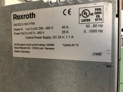 DKC02.3-100-7-FW Rexroth Driver Used DKC02.3-100-7-FW