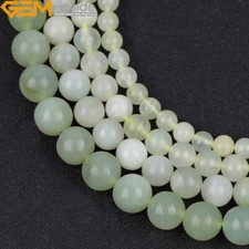 Natural Green Hua Show Jade Gemstone Loose Beads For Jewelry Making 15'' Healing