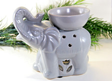 Duftlampe Elefant aus Keramik in Grau    B16 x T8 x H14 cm