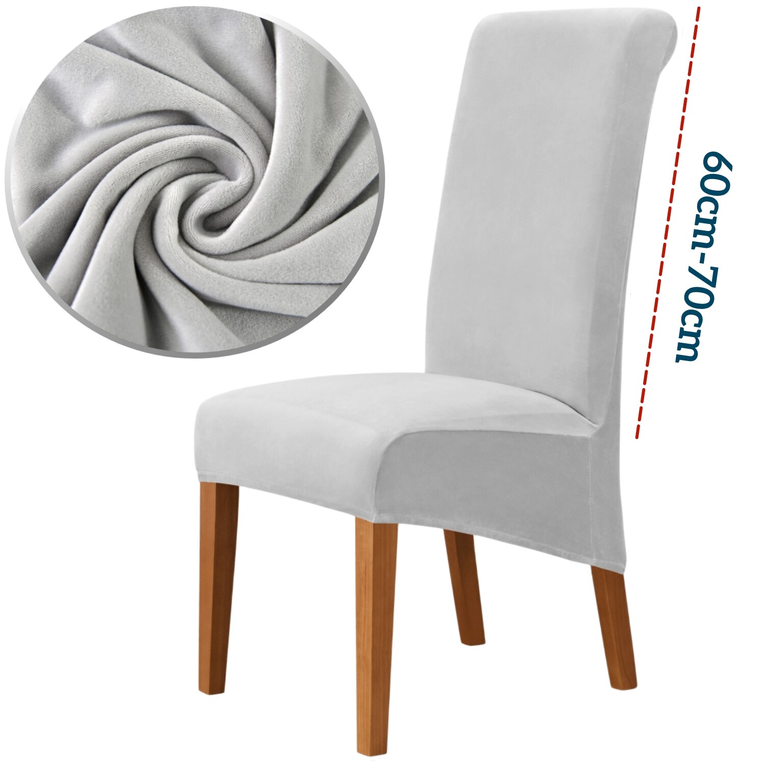 Large Long Back Dining Chair Covers Velvet Elastic XL Chair Slipcover