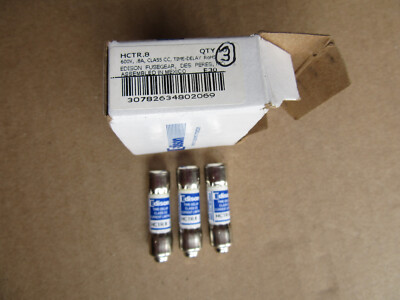 (3) Edison HCTR.8 Fuses 8/10A 600V Class CC New Free Shipping | eBay