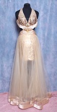 NWT LUX GAL GOLD SEQUINS BLING TULLE HIGH LOW PROM FORMAL GOWN DRESS 4