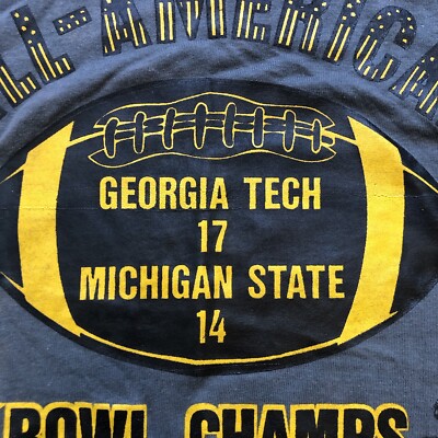 1985 All American Bowl Champs Georgia Tech Vintage Shirt Sz Small 