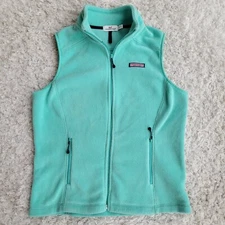 Vineyard Vines Wmn's Westerly Full Zip Sleeveless Fleece Vest Mint Green Sz S