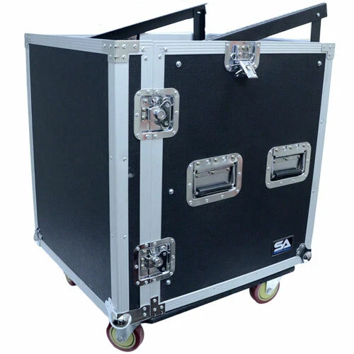 12 Space Rack Case with Slant Mixer Top and Casters - Amp Effect PA/DJ Pro Audio - Image 3 of 4
