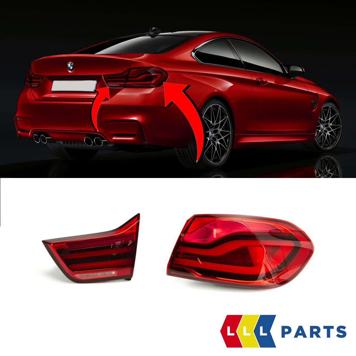 GENUINE BMW 4 F32 F33 F36 FACELIFT LCI LED REAR EURO TAIL LIGHTS