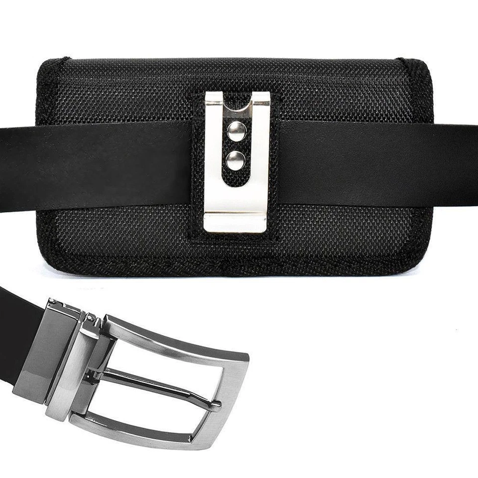 黑色皮革和带盖保护壳 适用于三星携带口袋皮带夹皮套 — 第 4/4 张图片