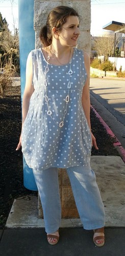 Luca Vanucci Lilac \u0026 White Dot tunic 