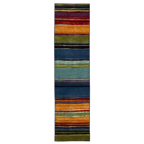 2 x 8 ft. Rainbow Rug Runner Multi-Color Striped Long Hallway Floor Area Mat New - Picture 1 of 12