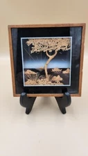 Vtg seaside islands sunset frame art diorama