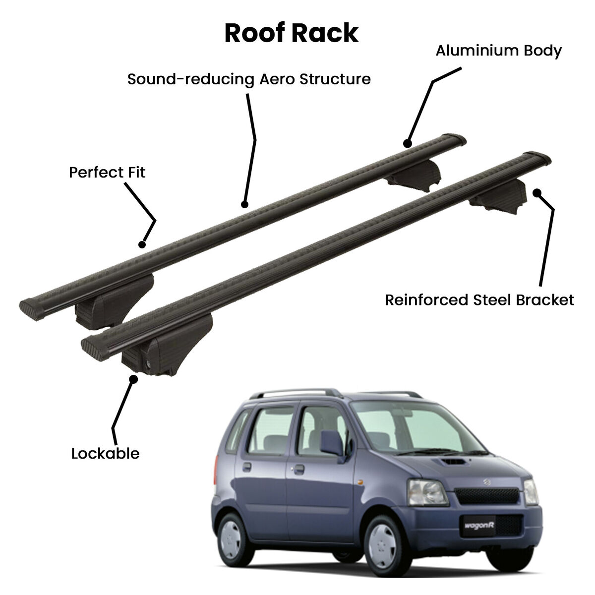 2 Pcs Black Cross Bars for SUZUKI WAGON R MPV 1998-2003 | eBay 2 Pcs Black Cross Bars for SUZUKI WAGON R MPV 1998-2003 | eBay
