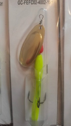 5 PACK 15g FLYING C LURES SILVER GOLD BLADE SPINNER SALMON, FEFC02 - 第 6/11 張圖片