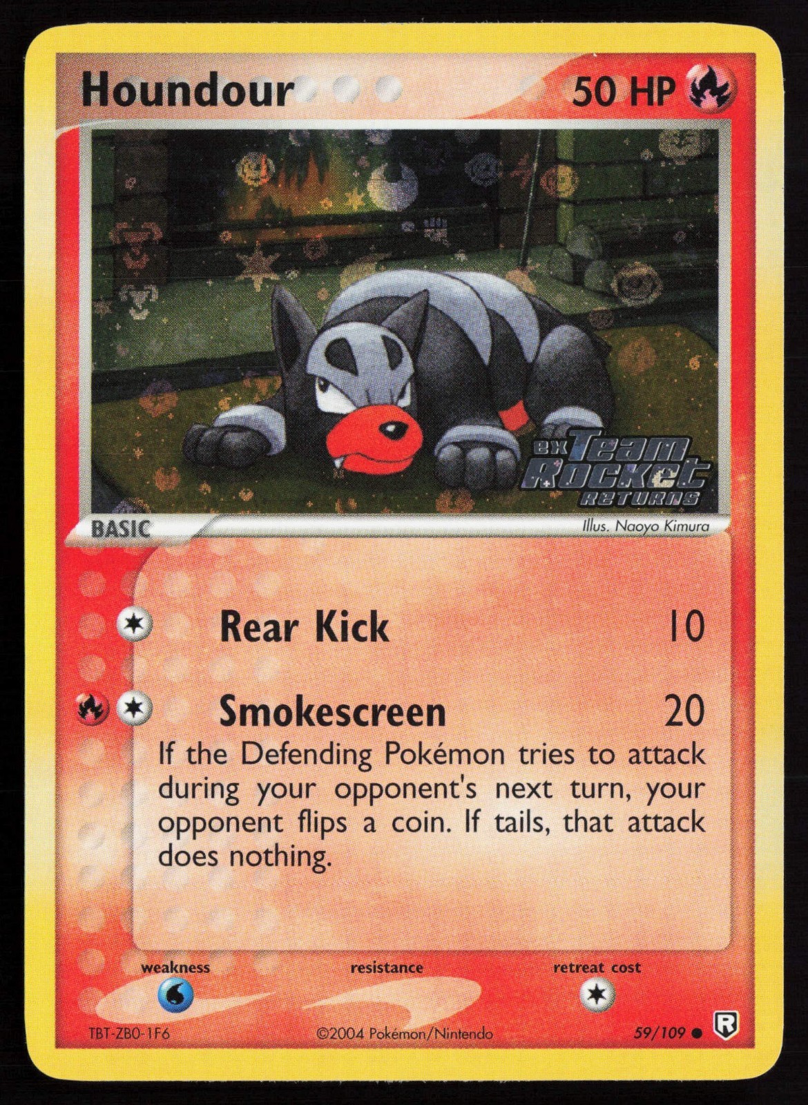 2004 Pokemon EX Team Rocket Returns Houndour Reverse Holo #59/109 NM