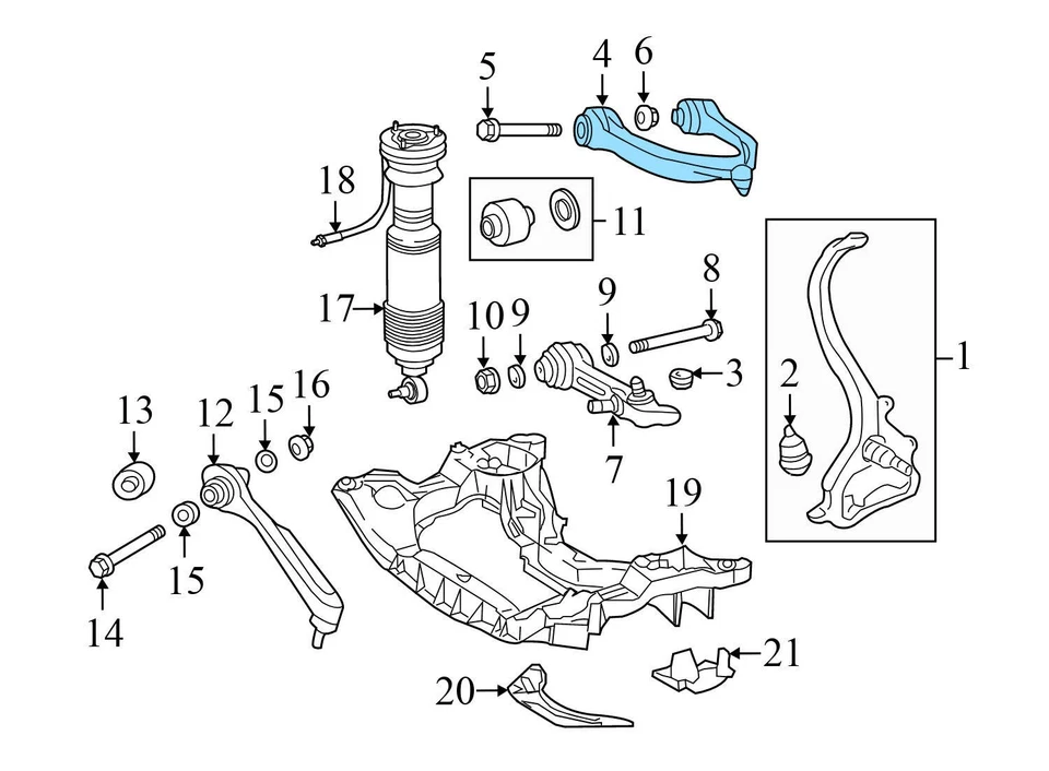 Brazo de control superior delantero derecho Mercedes-Benz SL550 2007-2012 2303302607 Foto 3 de 4