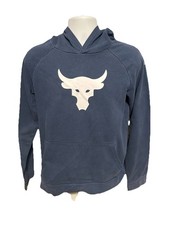 Under Armour Project Rock Brahma Bull Hoodie Boys Junior Medium Navy Blue