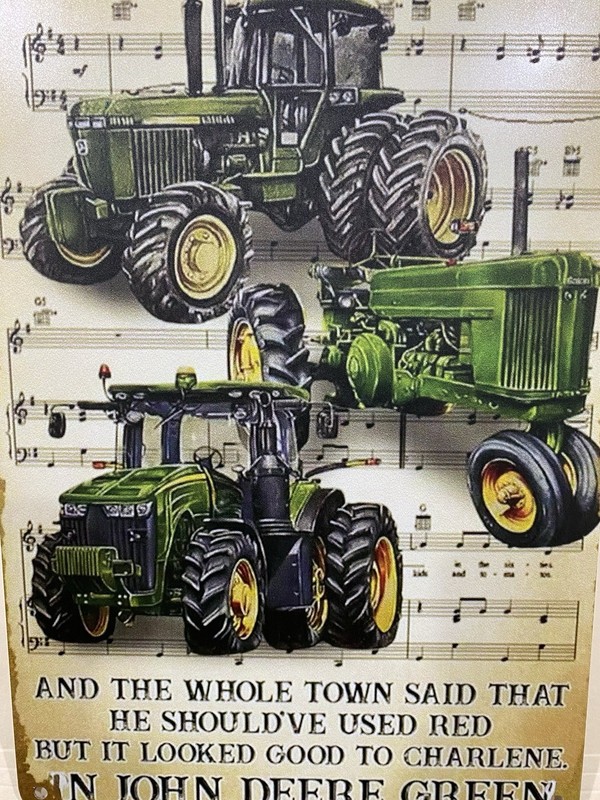 John Deere Green Metal 8x12 Inches Sign Great For Man Cave