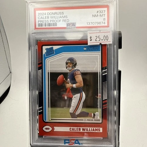 2024 Panini Donruss Rated Rookie Caleb Williams #327 Press Proof Red (RC) PSA 8