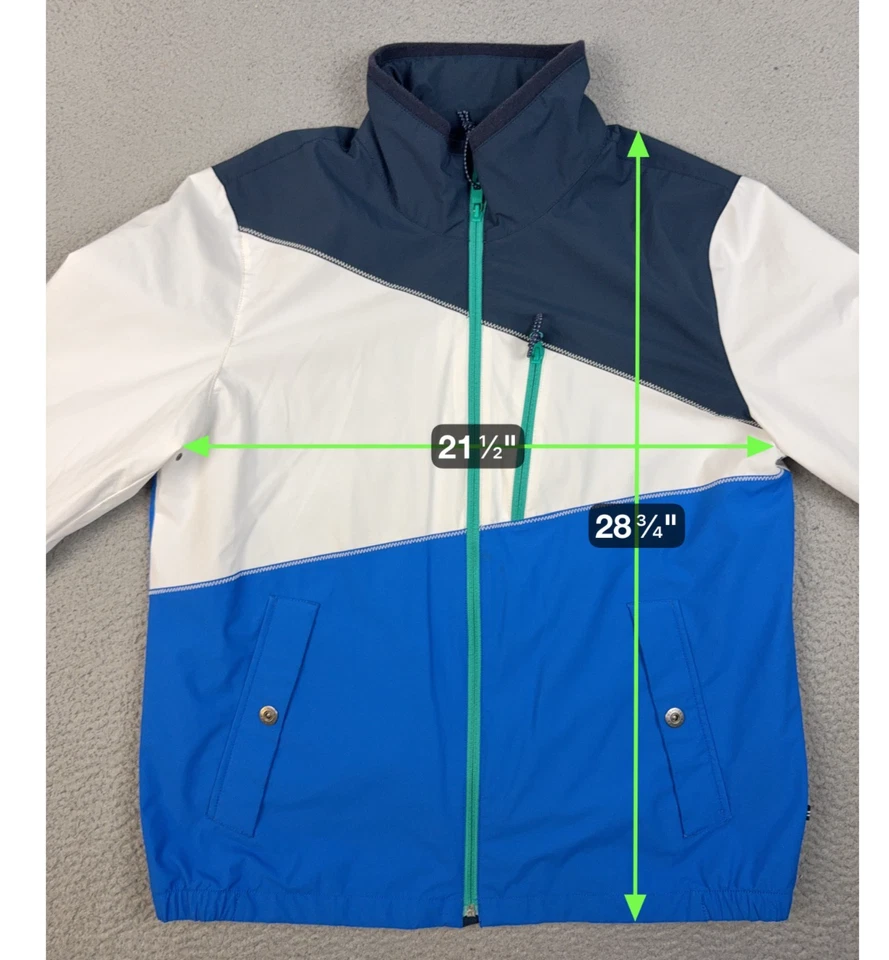 Chaqueta Nautica Para Hombre Grande Azul Blanco Ligera Rendimiento Deletrear Embalable Foto 3 de 4