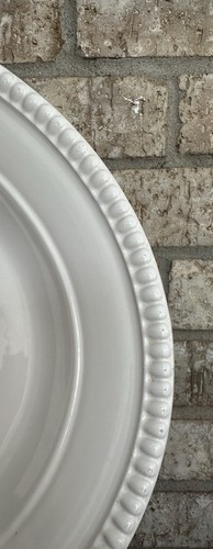 Ceriart S A Portugal Steinzeug Perlenborte weiß elfenbein große ovale Platte 18 5/8 - Bild 2 von 4